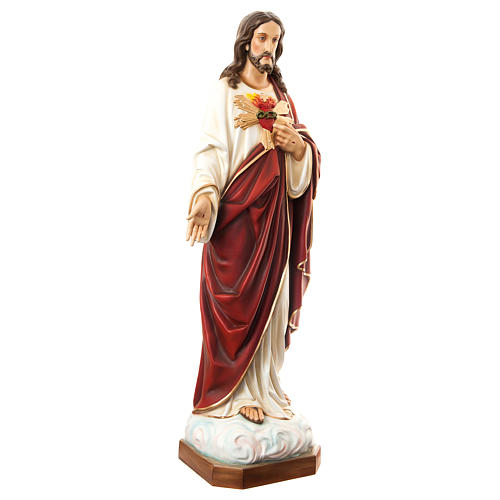 Sagrado Coração de Jesus 60 cm fibra de vidro pintada