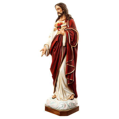 Sagrado Coração de Jesus 60 cm fibra de vidro pintada