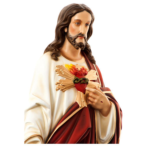 Sagrado Coração de Jesus 60 cm fibra de vidro pintada