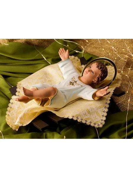 Menino Jesus Tradicional 25 cm com manjedoura