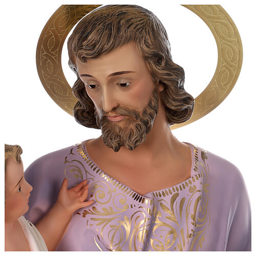 Imagem São José com o Menino Jesus 60 cm fibra de vidro